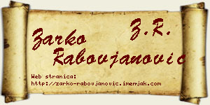 Žarko Rabovjanović vizit kartica